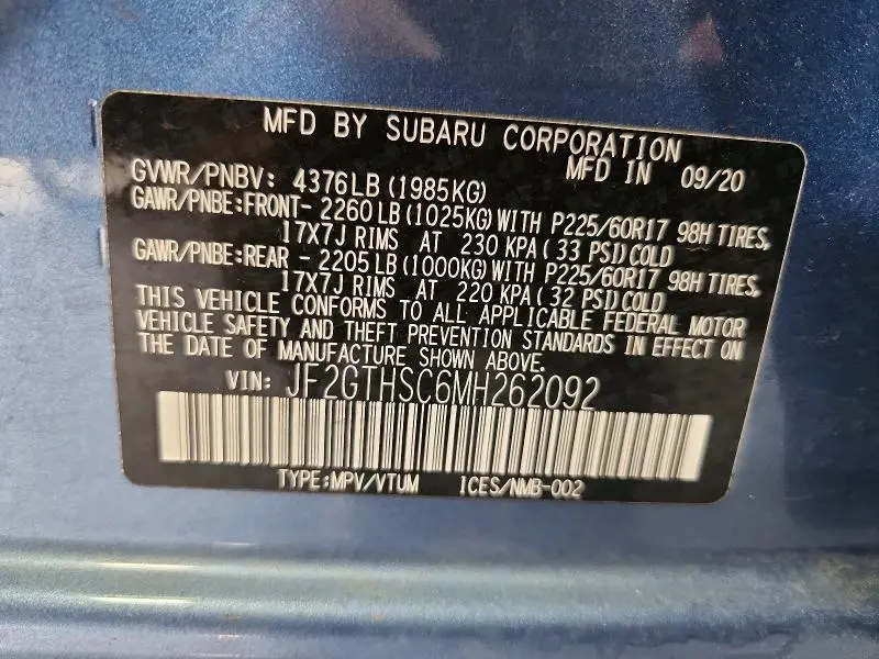 2021 SUBARU CROSSTREK SPORT  