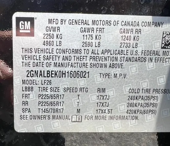 2017 CHEVROLET EQUINOX LS  