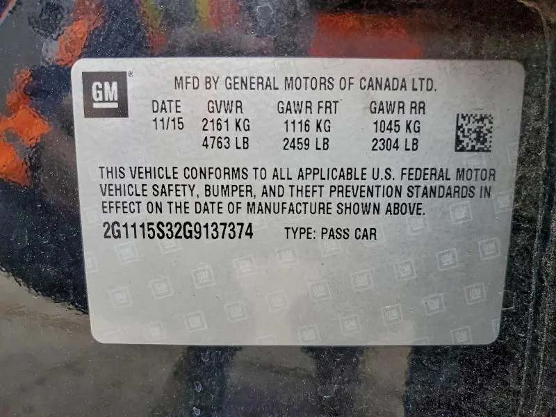 2016 CHEVROLET IMPALA LT  