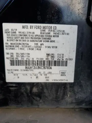 2019 FORD ECOSPORT SES  