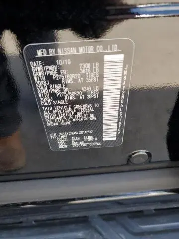2020 NISSAN ARMADA SV  