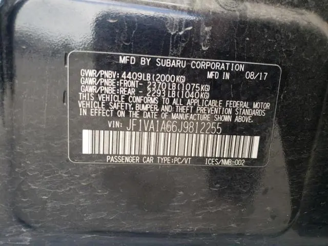2018 SUBARU WRX   