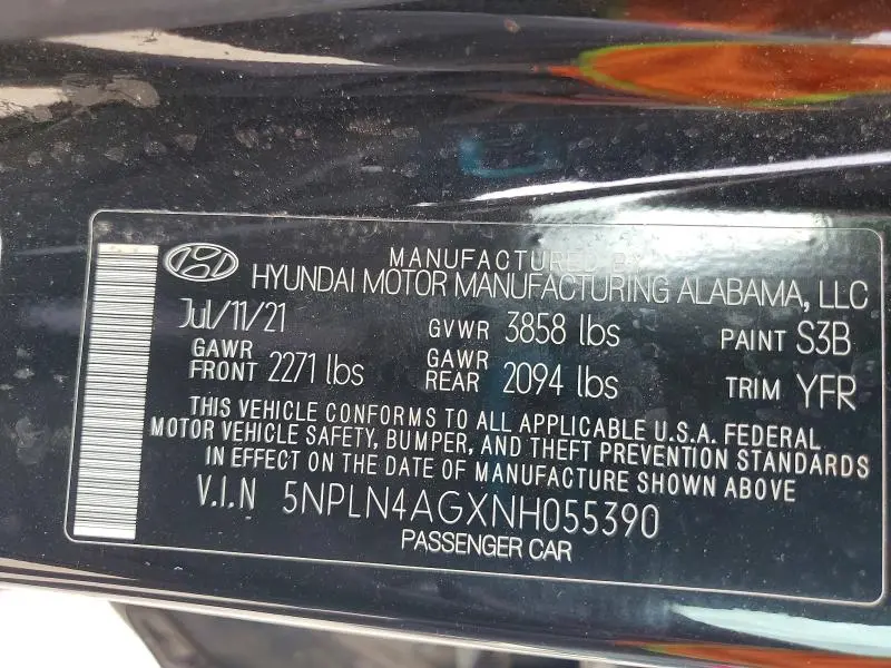 2022 HYUNDAI ELANTRA SEL  