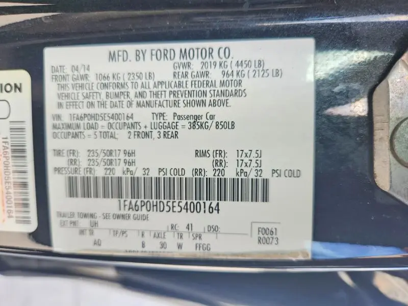 2014 FORD FUSION SE  