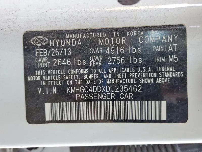 2013 HYUNDAI GENESIS 3.8L  