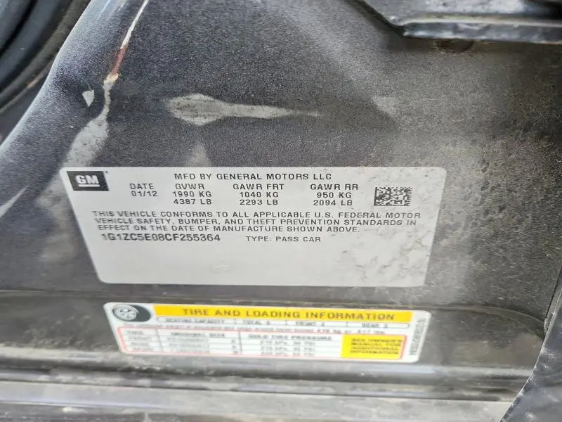 2012 CHEVROLET MALIBU 1LT  