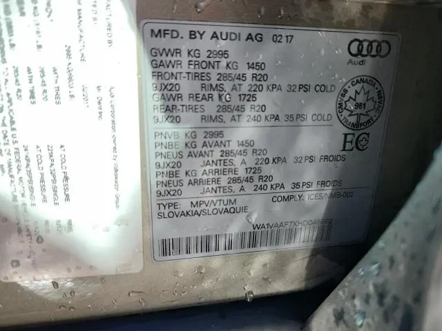 2017 AUDI Q7 PRESTIGE  