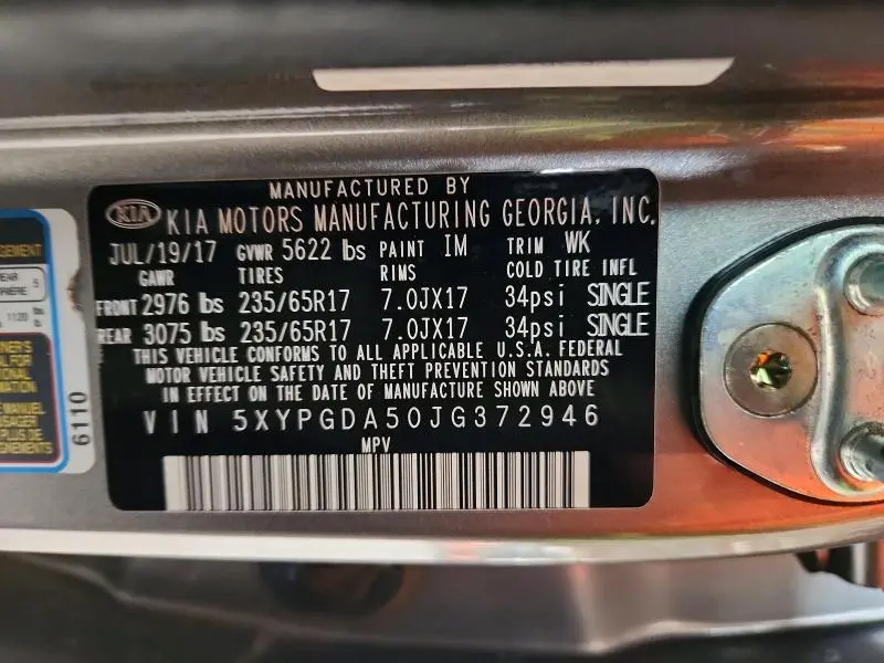 2018 KIA SORENTO LX V6  