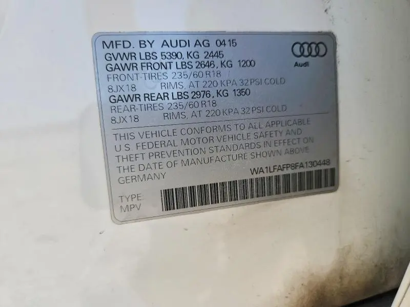2015 AUDI Q5 PREMIUM PLUS  