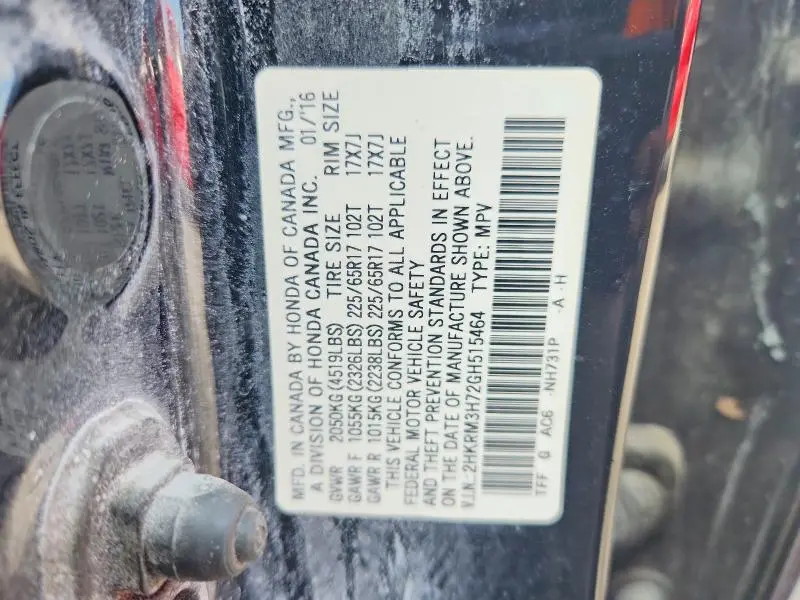 2016 HONDA CR-V EXL  