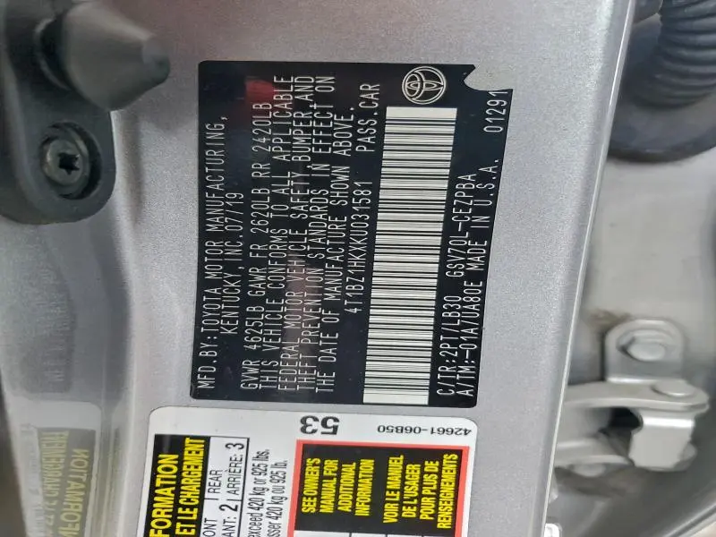 2019 TOYOTA CAMRY XSE  