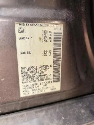 2015 NISSAN ALTIMA 2.5