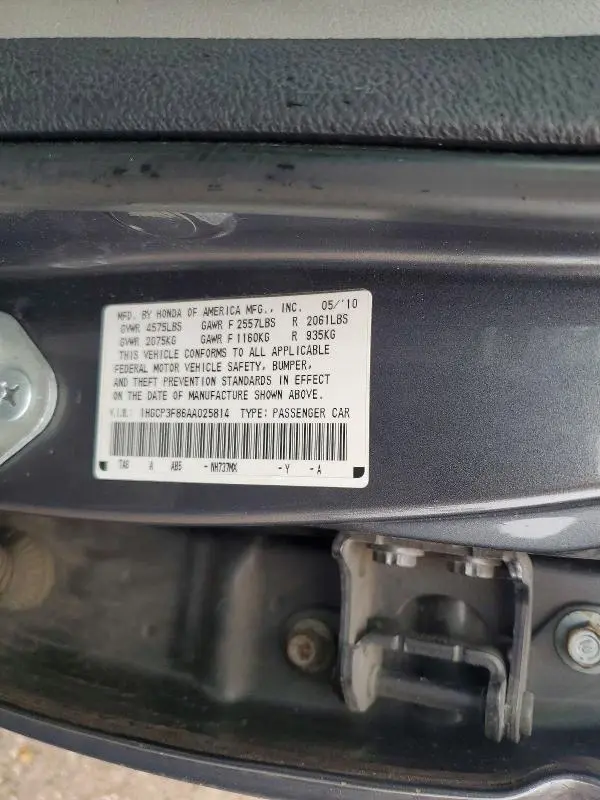 2010 HONDA ACCORD EXL  