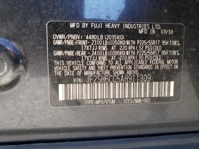 2010 SUBARU FORESTER 2.5X PREMIUM  