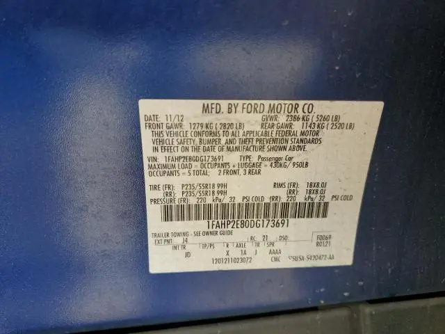 2013 FORD TAURUS SEL  