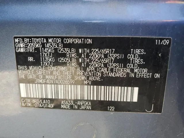 2010 TOYOTA RAV4 LIMITED  