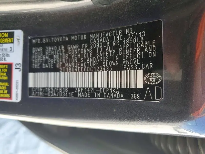 2013 TOYOTA COROLLA LE  