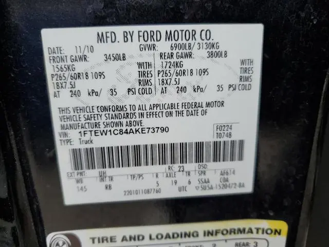 2010 FORD F150 SUPERCREW  