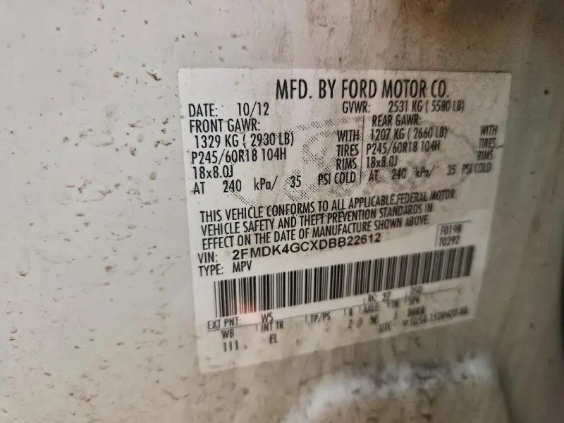 2013 FORD EDGE SE  