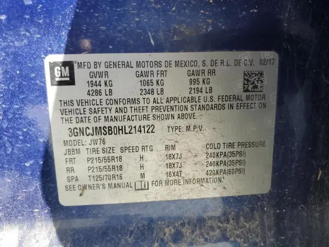 2017 CHEVROLET TRAX PREMIER  