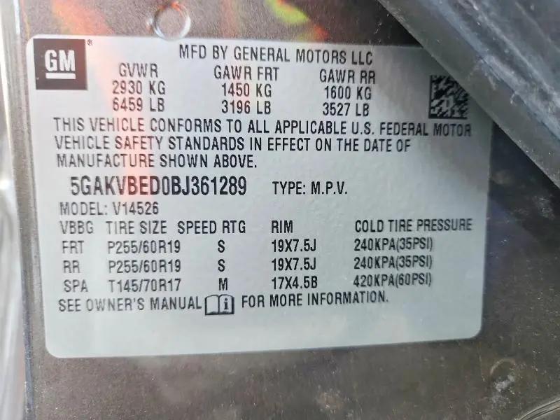 2011 BUICK ENCLAVE CXL  