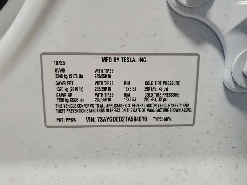 2026 TESLA MODEL Y   