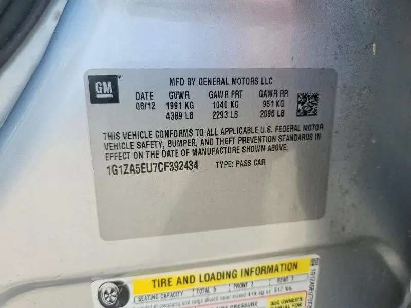2012 CHEVROLET MALIBU LS  