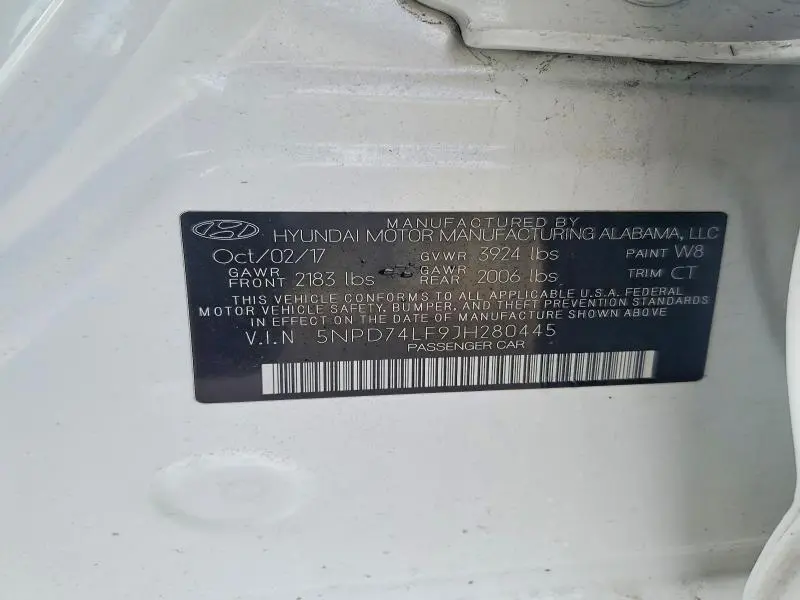 2018 HYUNDAI ELANTRA SE  