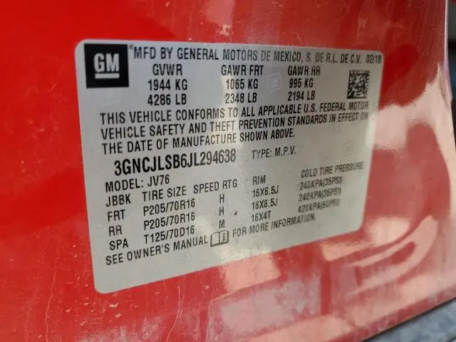 2018 CHEVROLET TRAX 1LT