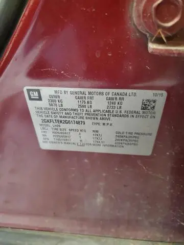 2016 GMC TERRAIN SLE  