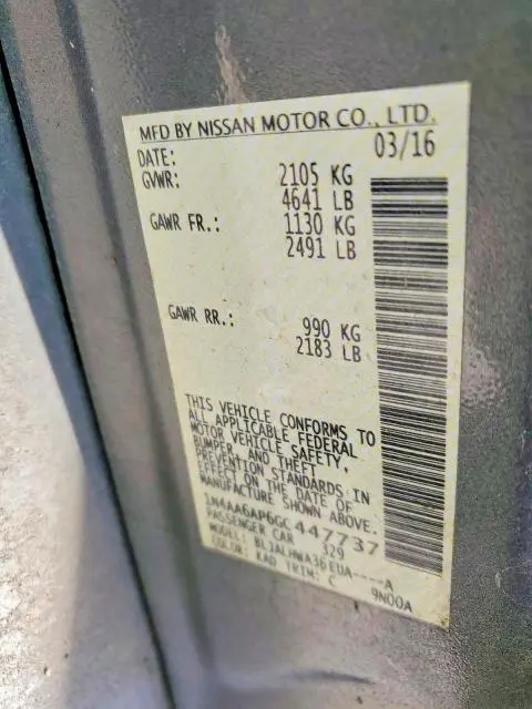 2016 NISSAN MAXIMA 3.5S  