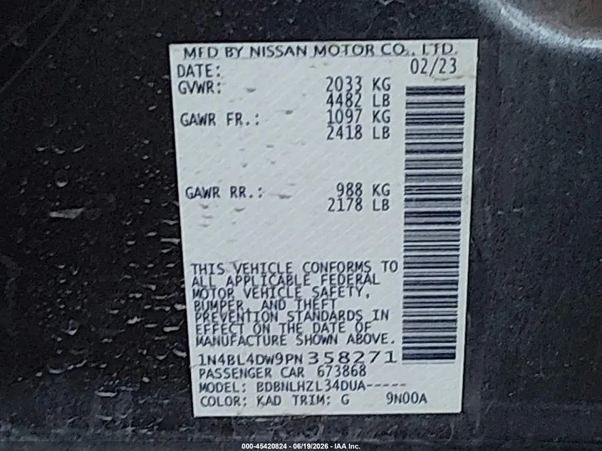 2023 NISSAN ALTIMA SV INTELLIGENT AWD