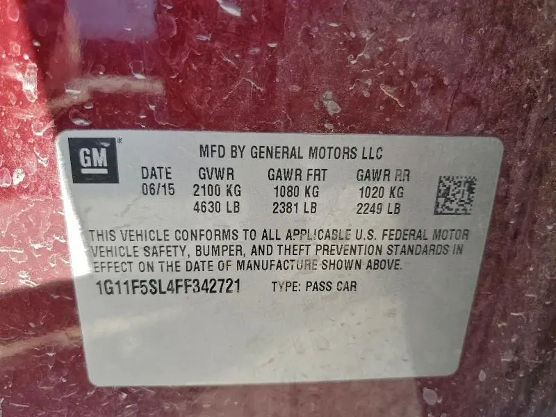 2015 CHEVROLET MALIBU LTZ  