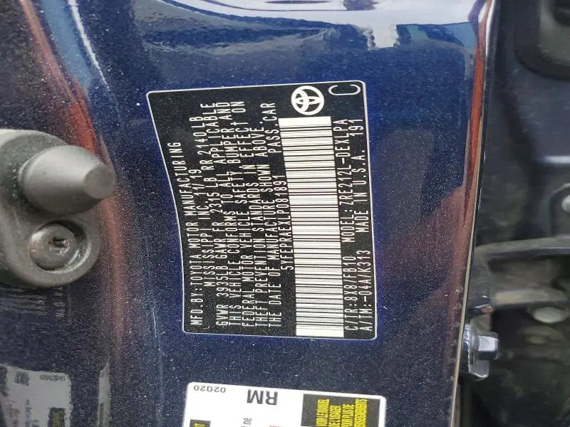 2020 TOYOTA COROLLA LE  