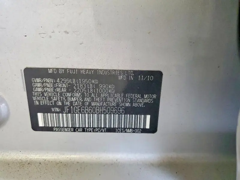 2011 SUBARU IMPREZA 2.5I PREMIUM  