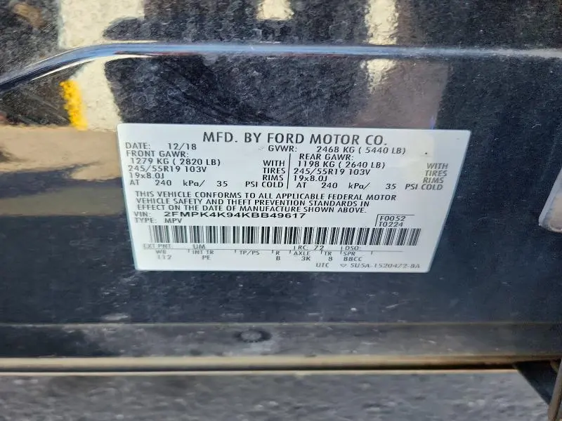 2019 FORD EDGE TITANIUM  