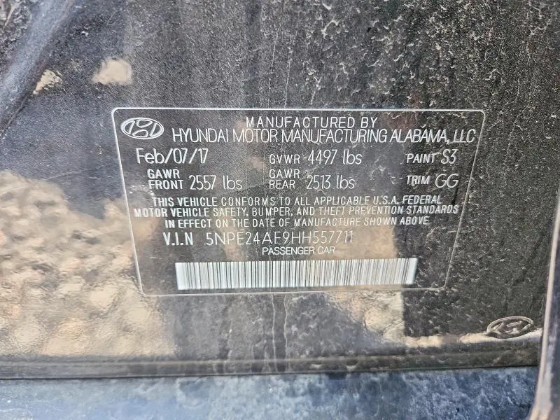 2017 HYUNDAI SONATA SE  