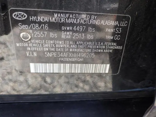 2017 HYUNDAI SONATA SPORT  