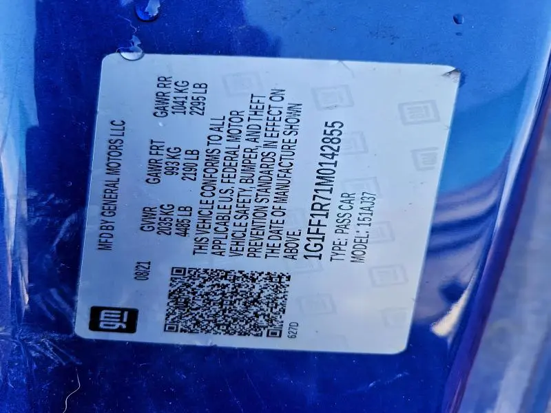 2021 CHEVROLET CAMARO LZ  