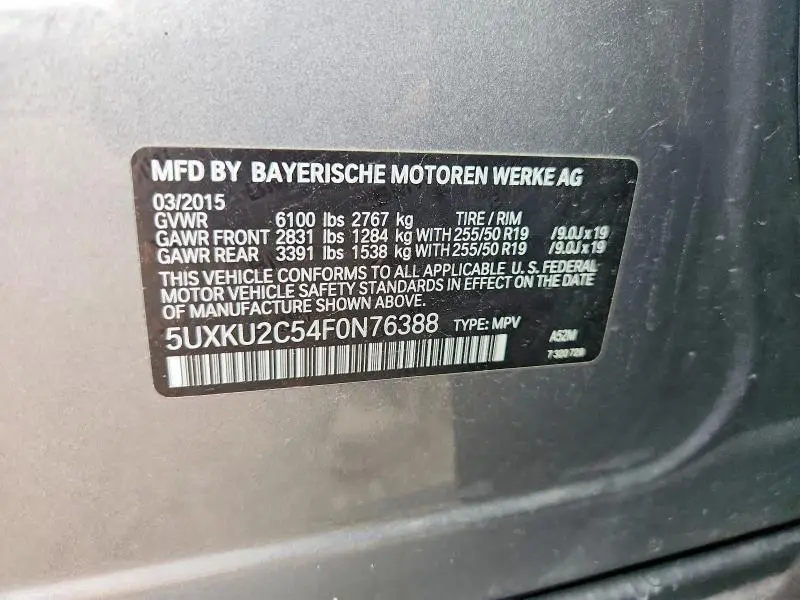 2015 BMW X6 XDRIVE35I  