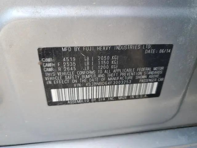 2015 SUBARU LEGACY 2.5I PREMIUM  