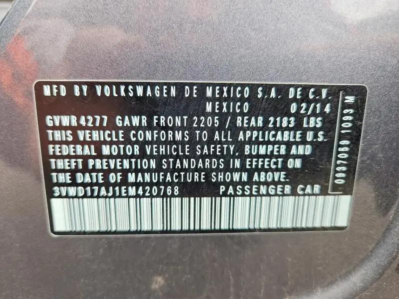 2014 VOLKSWAGEN JETTA SE  