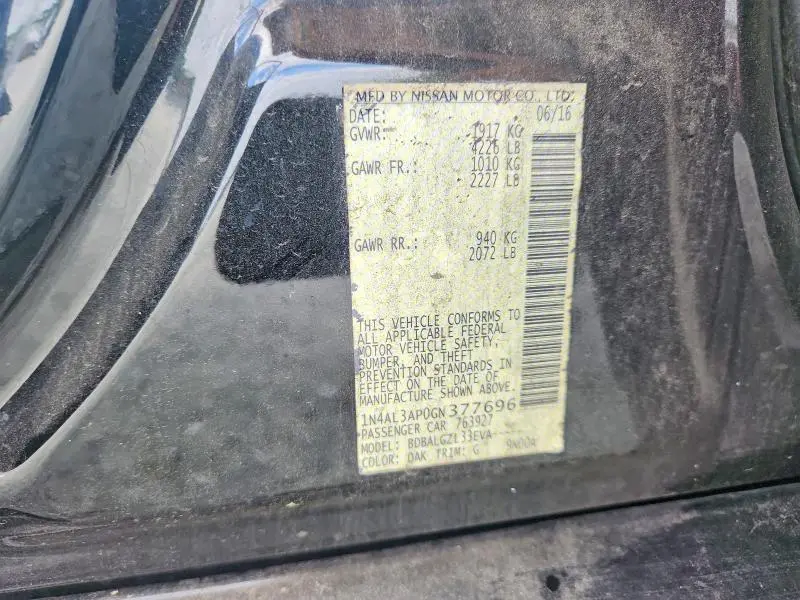 2016 NISSAN ALTIMA 2.5 S  