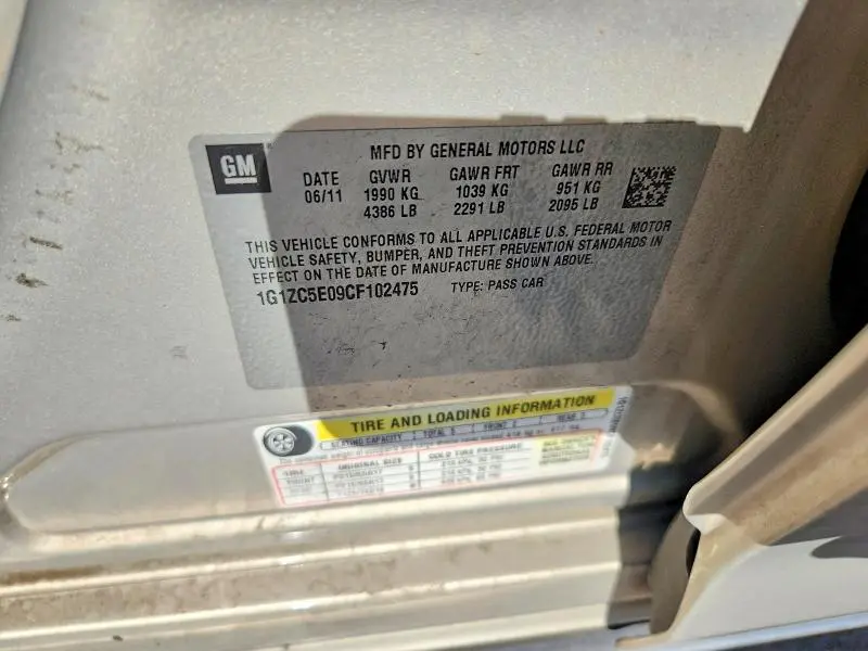 2012 CHEVROLET MALIBU 1LT  