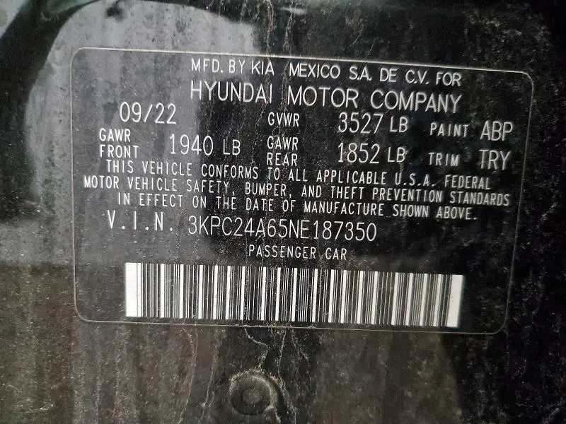 2022 HYUNDAI ACCENT SEL  