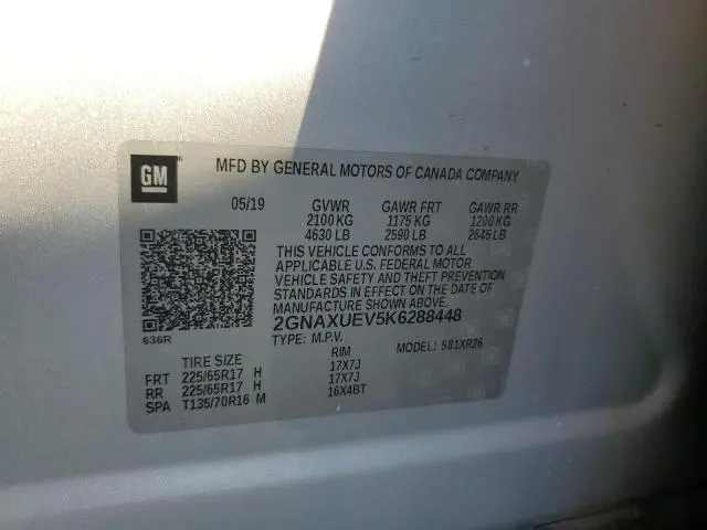 2019 CHEVROLET EQUINOX LT  