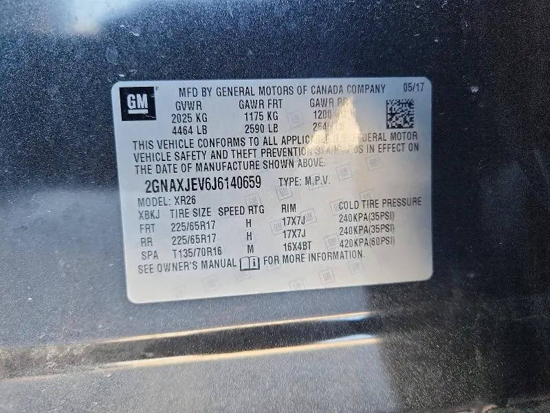 2018 CHEVROLET EQUINOX LT  