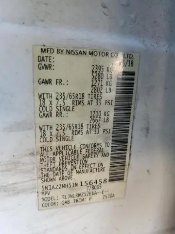 2018 NISSAN MURANO S  