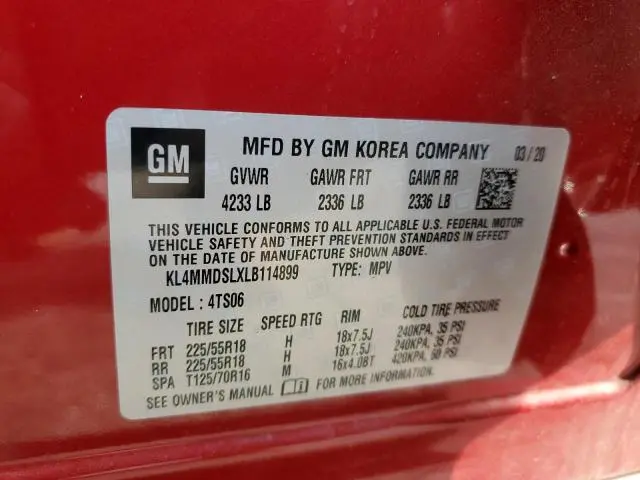 2020 BUICK ENCORE GX SELECT  