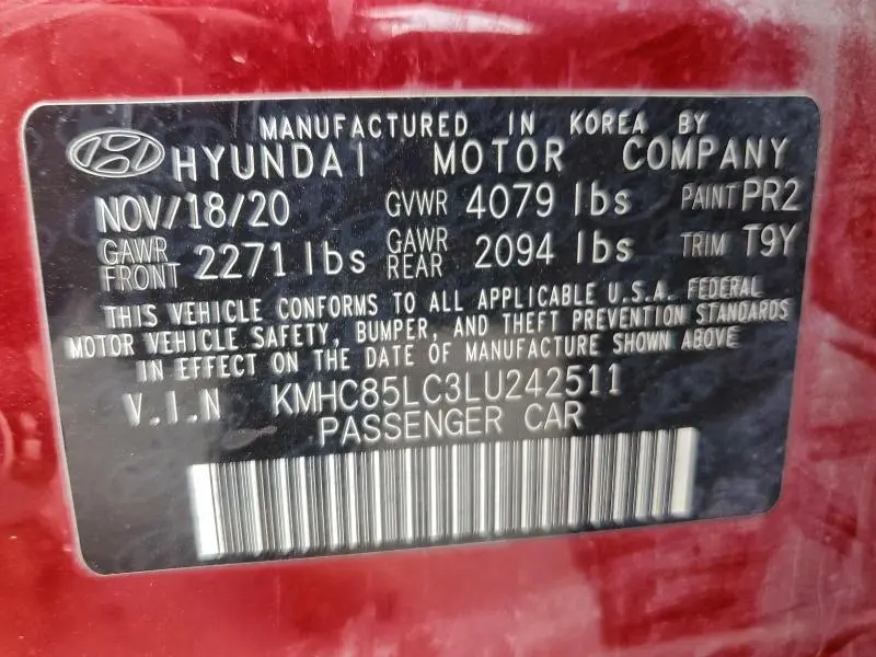 2020 HYUNDAI IONIQ SEL  